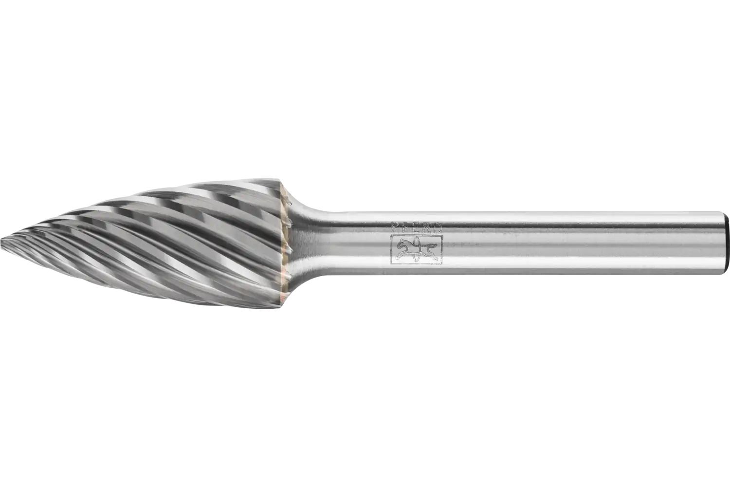 Picture of Pferd Carbide Bur SG-5 Pointed Tree Shape Inox Cut 1/2" x 1" x 1/4" Shank